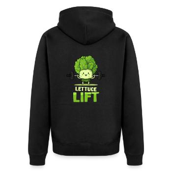 Laitue athlétique végétalienne Lift - Veste à capuche bio Premium Unisexe - noir - Dos - Nico (187cm)