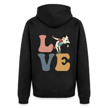 LOVE Wrestling Lutteur - Veste à capuche bio Premium Unisexe - noir - Dos - Nico (187cm)