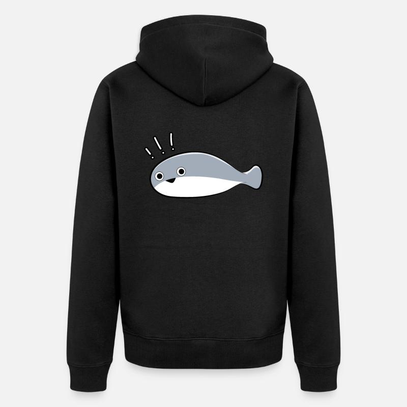 Sacambaspis Poisson ancien Meme Caution - Veste à capuche bio Premium Unisexe - noir