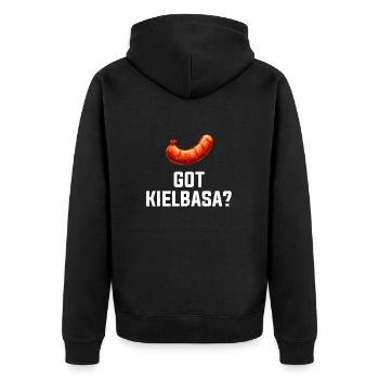 Got Kielbasa, Pologne Cuisine polonaise Kielbasa - Veste à capuche bio Premium Unisexe - noir - Dos - Nico (187cm)