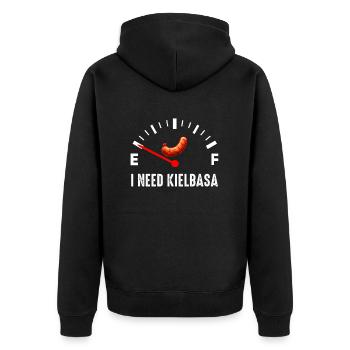 J’ai besoin de kielbasa, pologne polonais nourriture kielbasa - Veste à capuche bio Premium Unisexe - noir - Dos - Nico (187cm)
