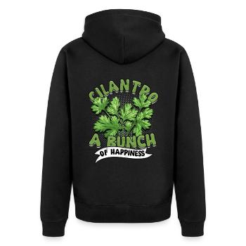 Koriander Liebhaber Cilantro A Bunch Of Happiness - Unisex Premium Bio Zip Hoodie - Schwarz - Hinten - Nico (187cm)