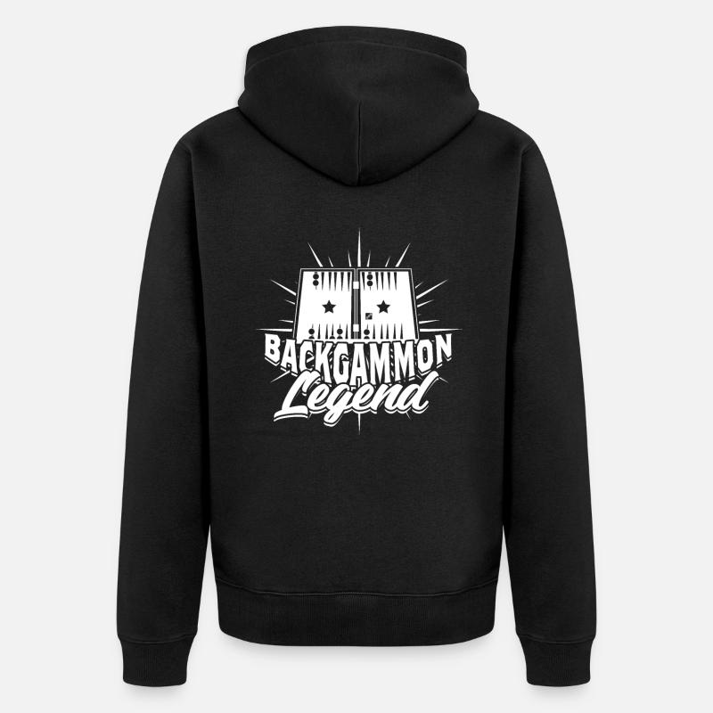 Backgammon Legend - Unisex Premium Bio Zip Hoodie - Schwarz