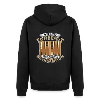 Prévisions du week-end 100% de chances de backgammon - Veste à capuche bio Premium Unisexe - noir - Dos - Nico (187cm)