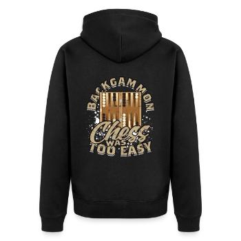 Backgammon parce que les échecs étaient trop faciles - Veste à capuche bio Premium Unisexe - noir - Dos - Nico (187cm)