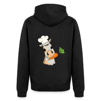 Pony Chef Turnip Home Cook Child Baby Cooking - Unisex Premium Organic Zip Hoodie - black - Back - Nico (187cm)