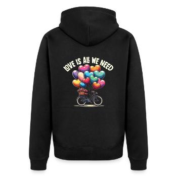 Songtexte Musikliebhaber Songwriter Musikfestival - Unisex Premium Bio Zip Hoodie - Schwarz - Hinten - Nico (187cm)