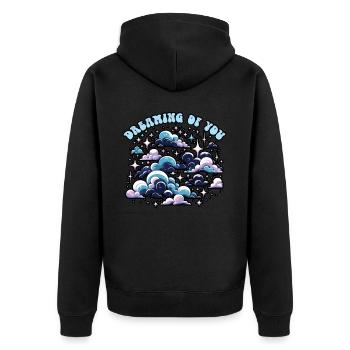 Songtexte Musikliebhaber Songwriter Musikfestival - Unisex Premium Bio Zip Hoodie - Schwarz - Hinten - Nico (187cm)