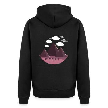 Soucoupe volante Pyramides d’Égypte - Veste à capuche bio Premium Unisexe - noir - Dos - Nico (187cm)