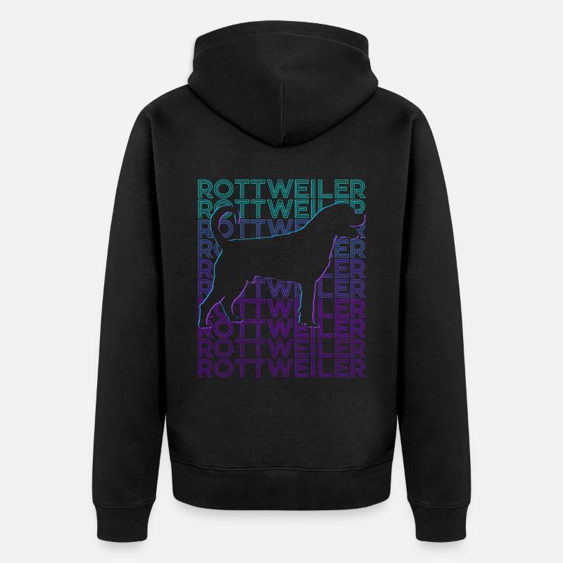 Rottweiler Chien Rétro - Veste à capuche bio Premium Unisexe - noir