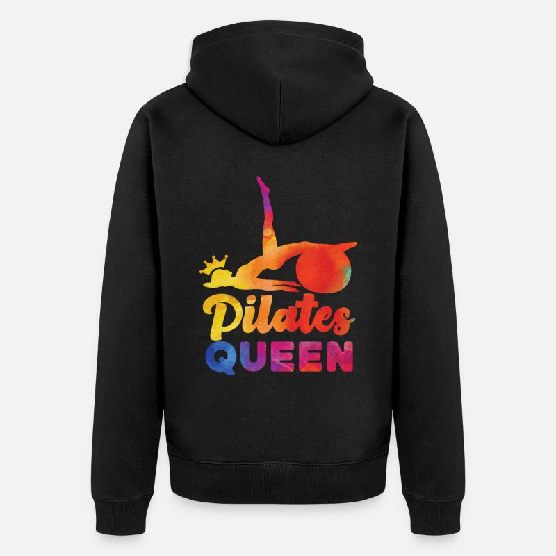 Pilates Instructor Teacher Queen - Unisex Premium Bio Zip Hoodie - Schwarz