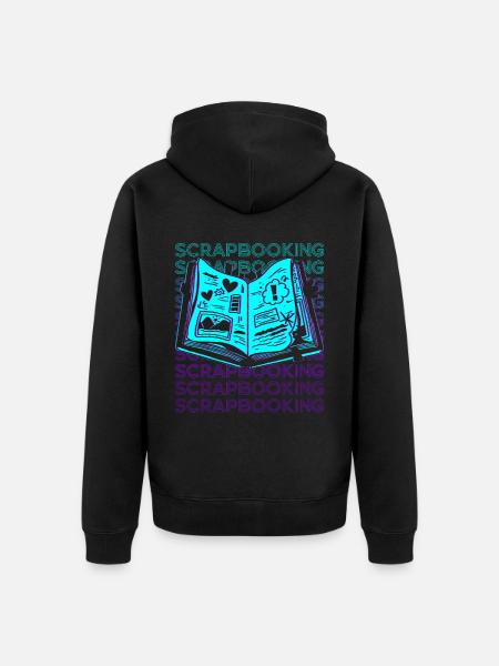 Scrapbooking Scrapbook Crafting Retro - Unisex Premium Organic Zip Hoodie - black