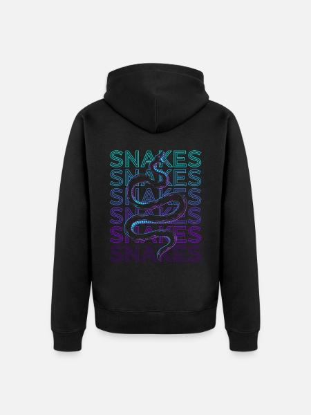 Snakes Snake Lover Retro - Unisex Premium Organic Zip Hoodie - black