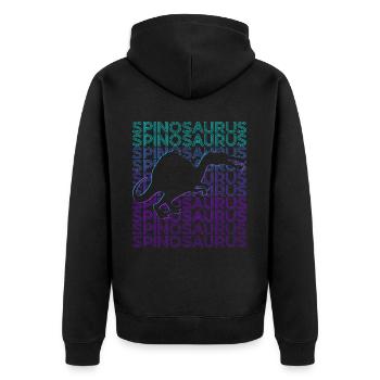 Spinosaurus Dinosaurier Retro - Unisex Premium Bio Zip Hoodie - Schwarz - Hinten - Nico (187cm)