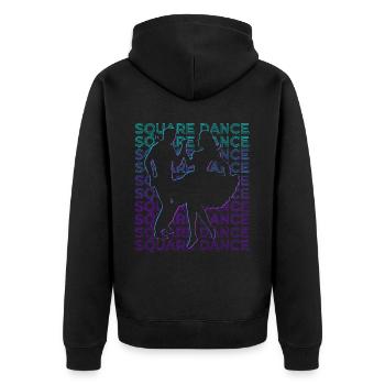 Square Dance Tanzen Retro - Unisex Premium Bio Zip Hoodie - Schwarz - Hinten - Nico (187cm)