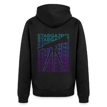 Sterndeutung Sterngucker Astronomie Sternbild Retr - Unisex Premium Bio Zip Hoodie - Schwarz - Hinten - Nico (187cm)