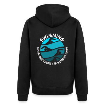 Nageur Piscine Triathlon - Veste à capuche bio Premium Unisexe - noir - Dos - Nico (187cm)