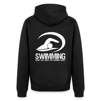 Piscine Triathlon Nageur - Veste à capuche bio Premium Unisexe - noir - Dos - Nico (187cm)
