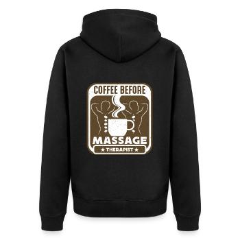 Massothérapeute Café Réflexologie Amateur de café - Veste à capuche bio Premium Unisexe - noir - Dos - Nico (187cm)
