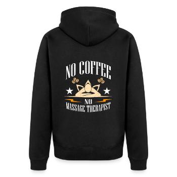 Massage Therapist No Coffee No Physio Coffee Lover - Unisex Premium Bio Zip Hoodie - Schwarz - Hinten - Nico (187cm)