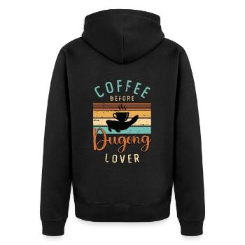 Dugong Lover Coffee Avant Sea Cow Coffee Lover - Veste à capuche bio Premium Unisexe - noir - Dos - Nico (187cm)
