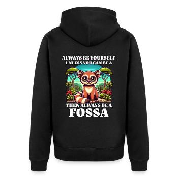 Dictons Fossa - Veste à capuche bio Premium Unisexe - noir - Dos - Nico (187cm)