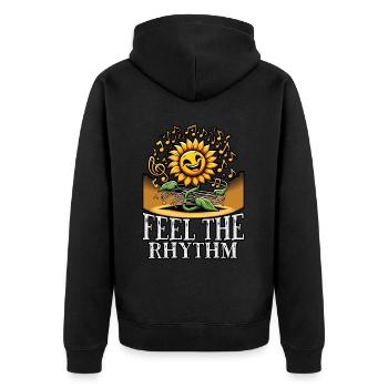Songtexte Musikliebhaber Songwriter Musikfestival - Unisex Premium Bio Zip Hoodie - Schwarz - Hinten - Nico (187cm)