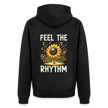 Songtexte Musikliebhaber Songwriter Musikfestival - Unisex Premium Bio Zip Hoodie - Schwarz - Hinten - Nico (187cm)