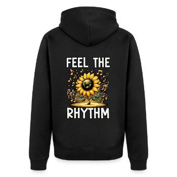 Songtexte Musikliebhaber Songwriter Musikfestival - Unisex Premium Bio Zip Hoodie - Schwarz - Hinten - Nico (187cm)
