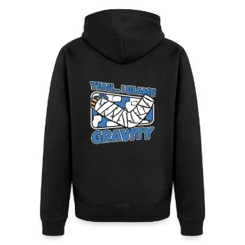 I Blame Gravity Broken Bone Broken Finger Bone - Unisex Premium Organic Zip Hoodie - black - Back - Nico (187cm)