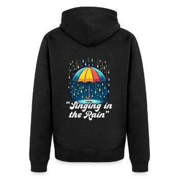 Songtexte Musikliebhaber Songwriter Musikfestival - Unisex Premium Bio Zip Hoodie - Schwarz - Hinten - Nico (187cm)