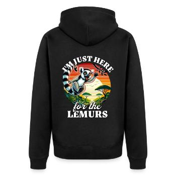 Lemurs - Unisex Premium Bio Zip Hoodie - Schwarz - Hinten - Nico (187cm)