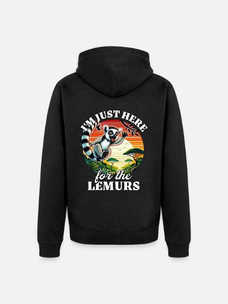 Lemurs - Unisex Premium Organic Zip Hoodie - black