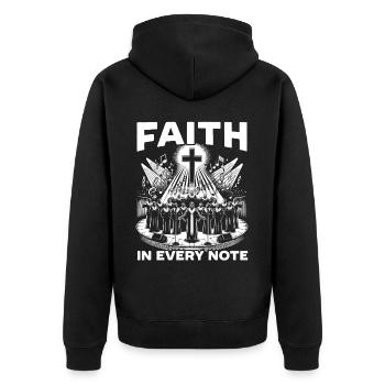 Gospel Music Religious Bible Scripture Christian - Unisex Premium Organic Zip Hoodie - black - Back - Nico (187cm)