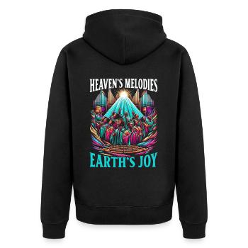 Gospel Music Religious Bible Scripture Christian - Unisex Premium Organic Zip Hoodie - black - Back - Nico (187cm)
