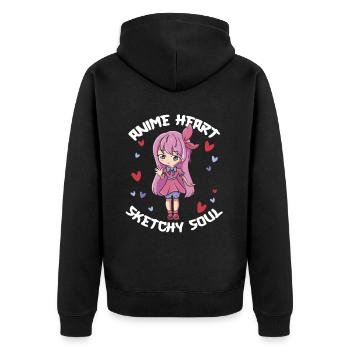 Anime Manga Anime Fille - Veste à capuche bio Premium Unisexe - noir - Dos - Nico (187cm)