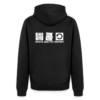 Anime Manga Anime Girl - Unisex Premium Bio Zip Hoodie - Schwarz - Hinten - Nico (187cm)