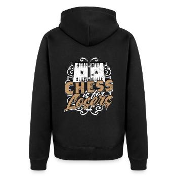 Les échecs de backgammon sont pour les perdants - Veste à capuche bio Premium Unisexe - noir - Dos - Nico (187cm)