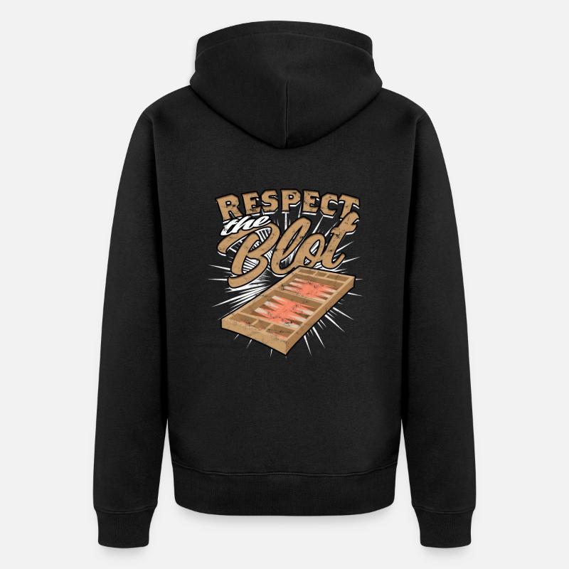 Backgammon Respectez la tache - Veste à capuche bio Premium Unisexe - noir