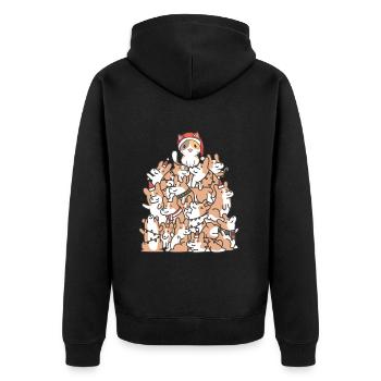 Cat Dogs Christmas Christmas Pets Kids - Unisex Premium Organic Zip Hoodie - black - Back - Nico (187cm)