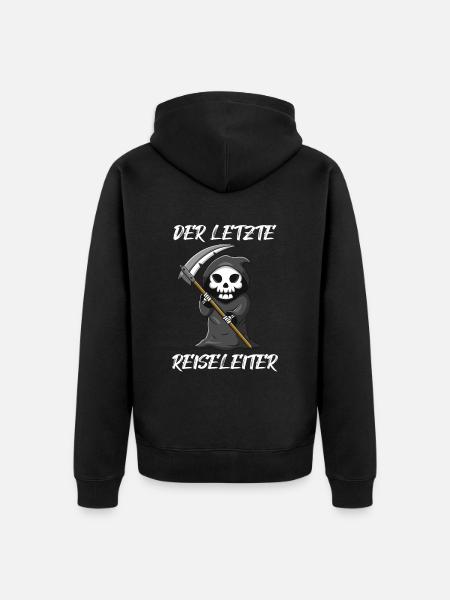 Der letzte Reiseleiter Sensenmann - Unisex Premium Bio Zip Hoodie - Schwarz
