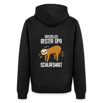 Offizielles Bester Opa Schlafshirt für Opas - Unisex Premium Bio Zip Hoodie - Schwarz - Hinten - Nico (187cm)