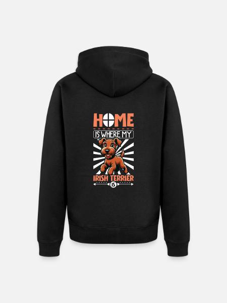 Home - Irish Terrier - Unisex Premium Organic Zip Hoodie - black