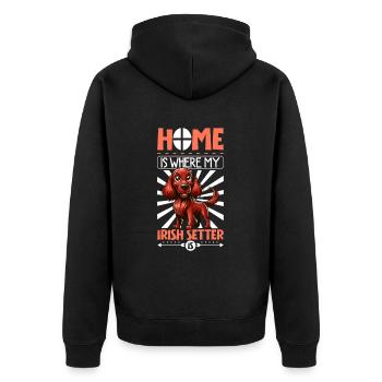 Home - Irish Red Setter - Unisex Premium Organic Zip Hoodie - black - Back - Nico (187cm)