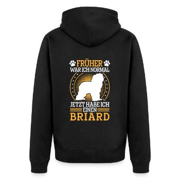 Briard was normal Berger de Brie Briard - Unisex Premium Organic Zip Hoodie - black - Back - Nico (187cm)