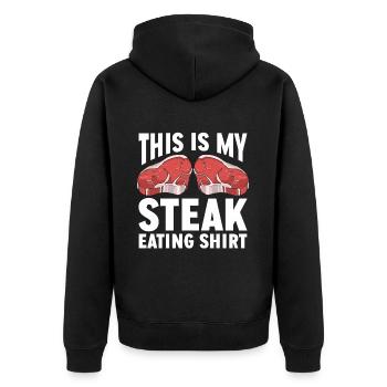 Steak Meat Lover Bbq For Men - Unisex Premium Bio Zip Hoodie - Schwarz - Hinten - Nico (187cm)