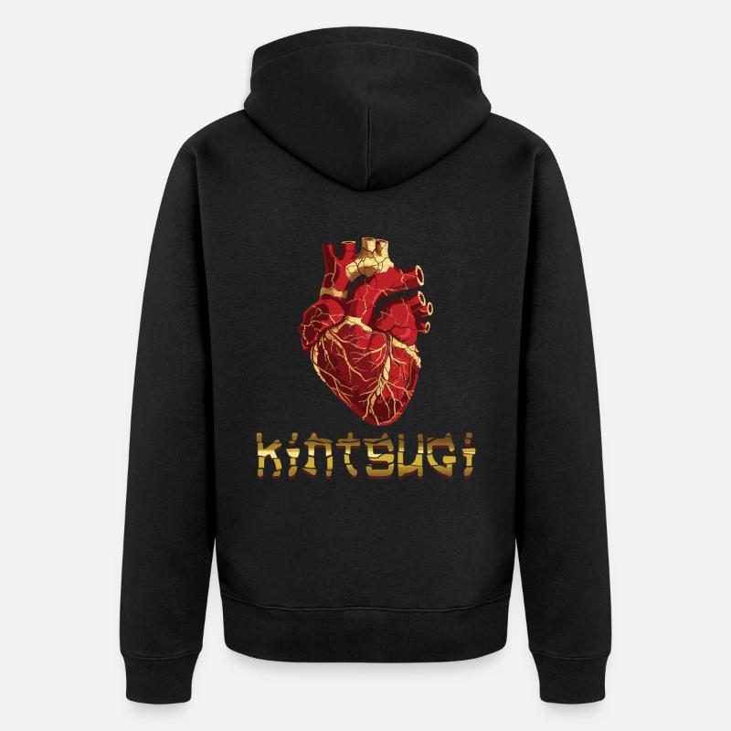 Kintsugi Kintsukuroi Japon imparfait - Veste à capuche bio Premium Unisexe - noir