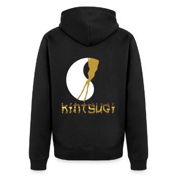 Kintsugi Kintsukuroi Japon imparfait - Veste à capuche bio Premium Unisexe - noir - Dos - Nico (187cm)
