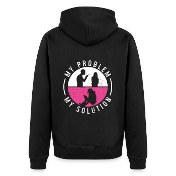 Data Miner My Problem My Pictogram Mom Programming - Unisex Premium Organic Zip Hoodie - black - Back - Nico (187cm)
