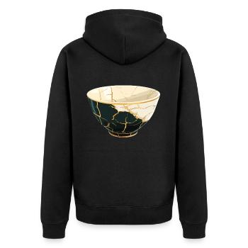 Kintsugi Kintsukuroi Japon imparfait - Veste à capuche bio Premium Unisexe - noir - Dos - Nico (187cm)